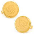 14K Gold Plated Rope Border Engravable Cufflinks